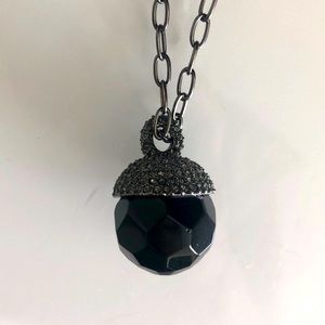 Juicy Couture black crystal pave necklace.